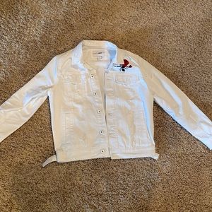Men’s fashionova white jean jacket rose collection